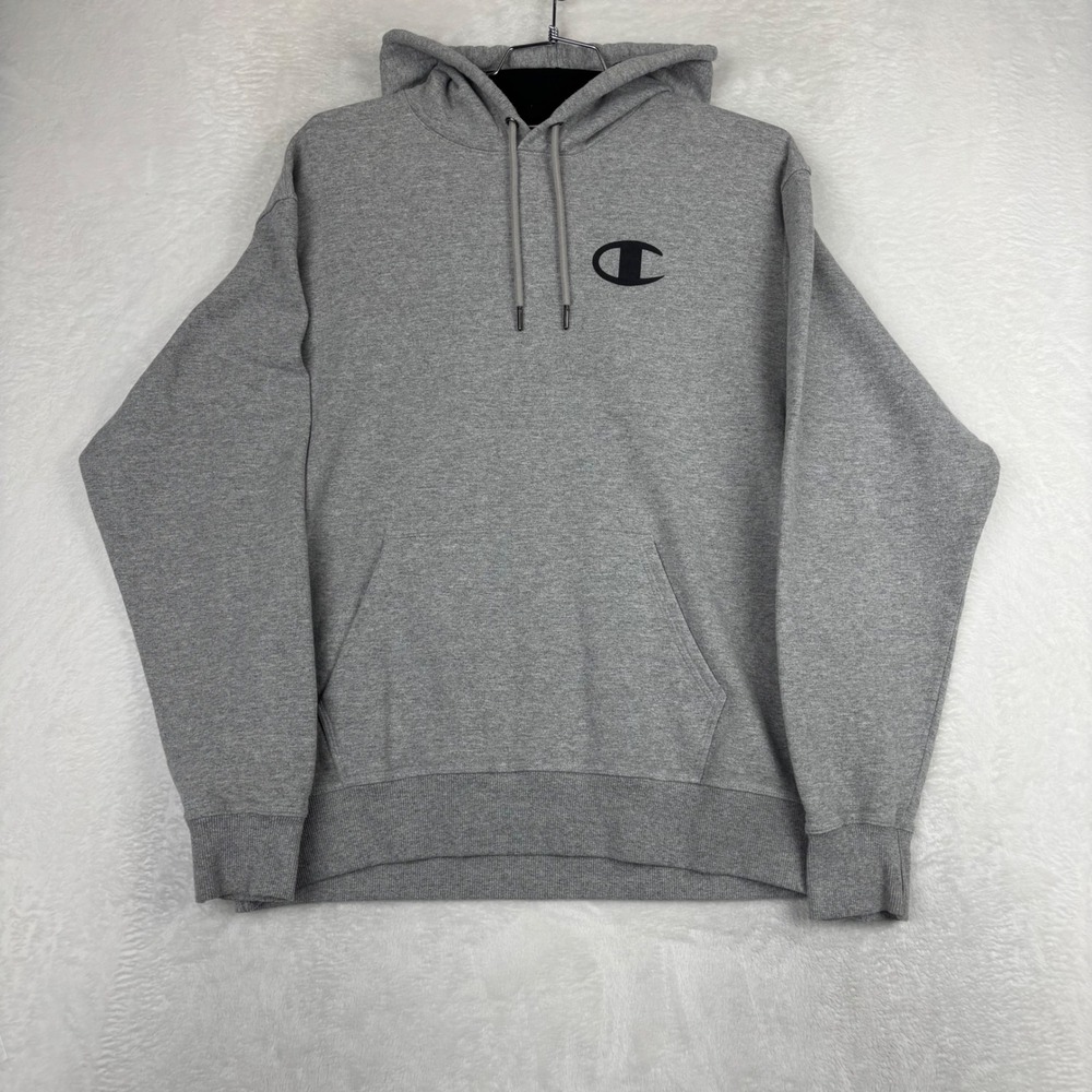 Champion Mens Gray Cassette Tape Graphic Pullover Hoodie Sweatshirt